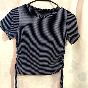 Size Med Crop Top Ruched sides